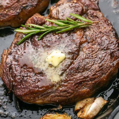 Perfectly Seared Ribeye Steak with Garlic Herb Butter