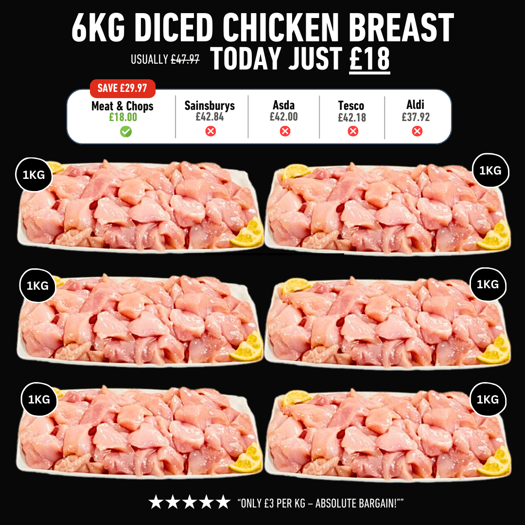 6kg Misshaped Diced Chicken Breast