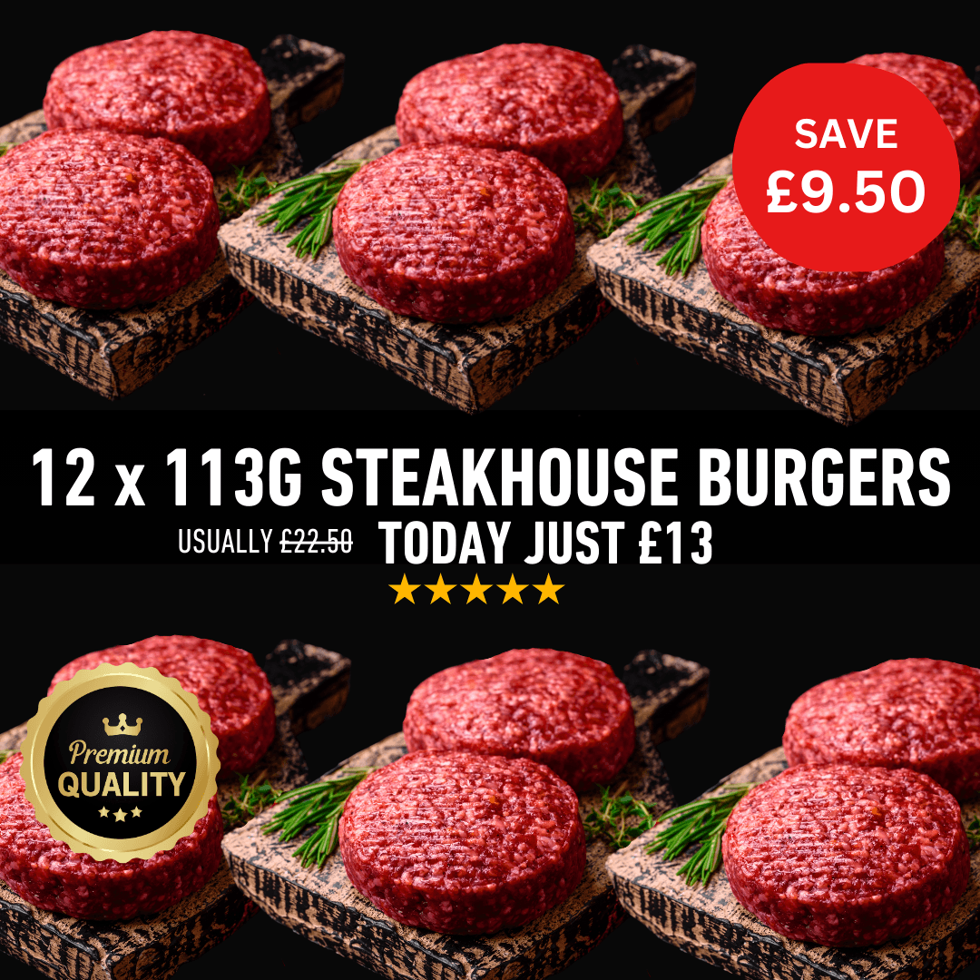 12 x 113g Steakhouse Burgers